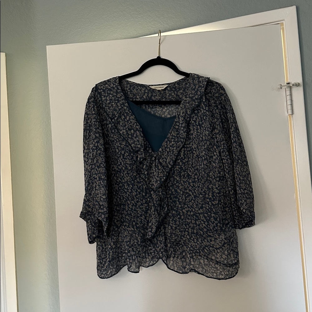 Lucky Brand Blue Floral Top
